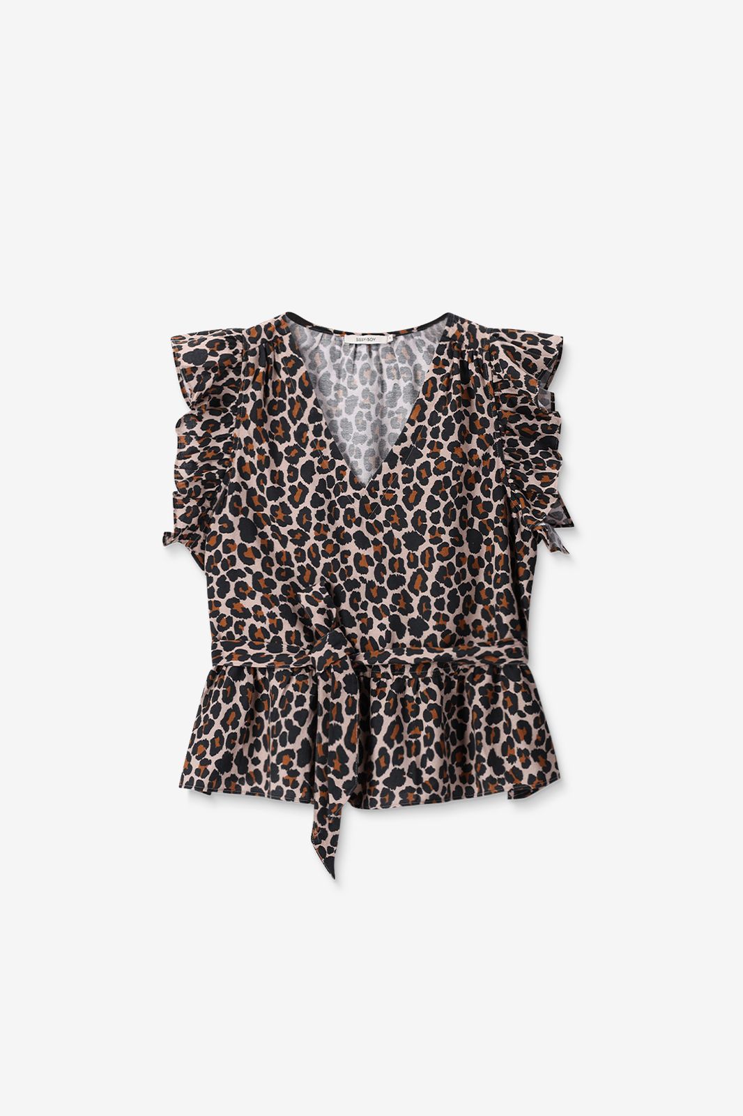 Top avec imprimé léopard - marron