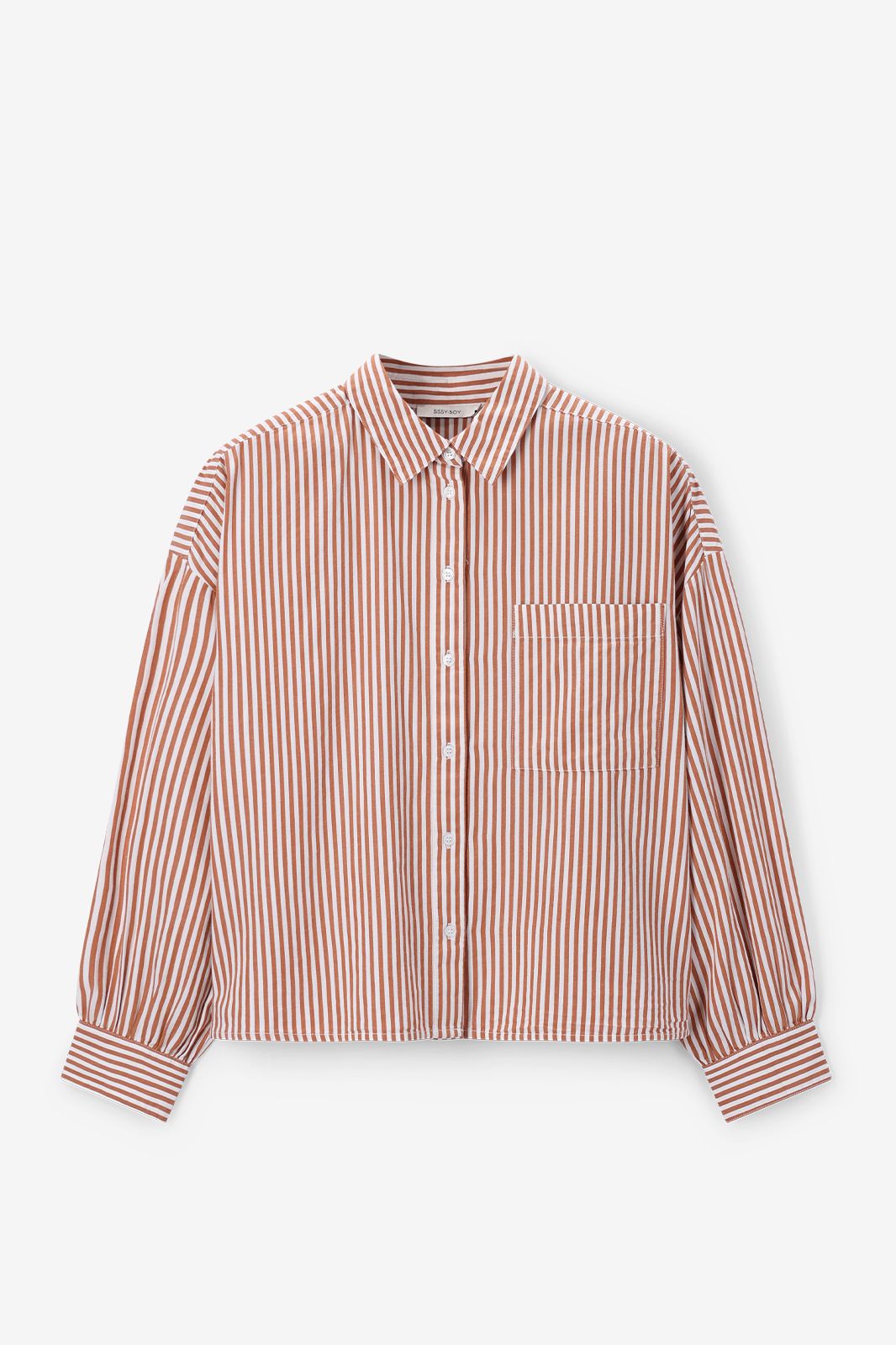 Blouse rayée - marron clair