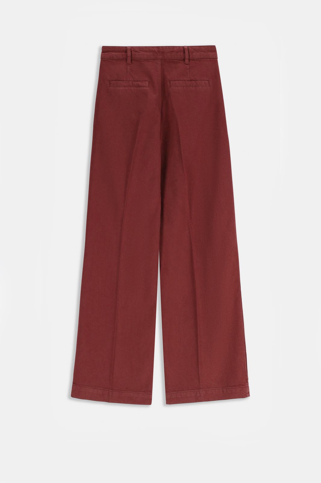 Pantalon denim jambes larges - marron foncé