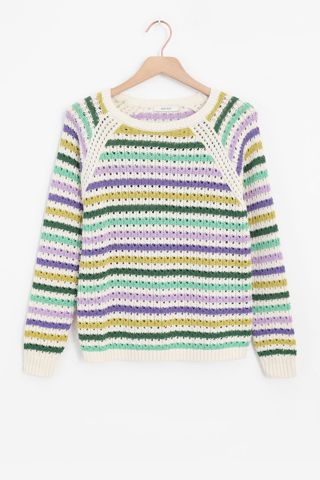 Pull rayé tricoté - multicolore