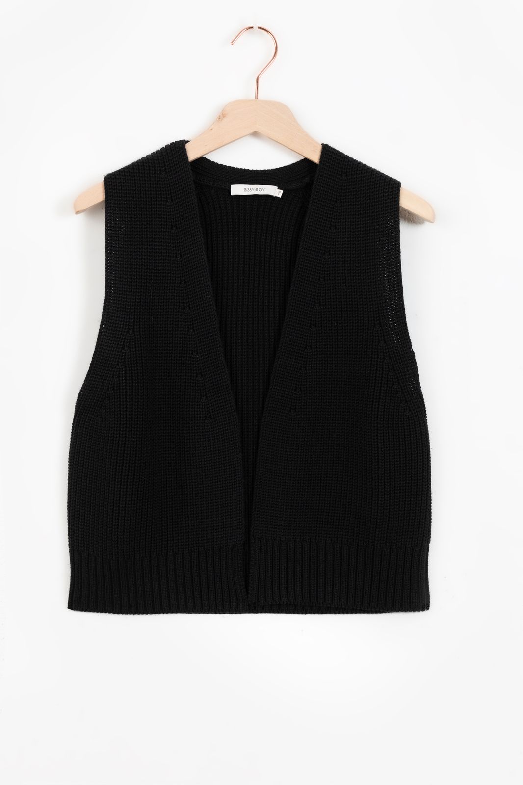 Gilet sans manches tricoté - noir
