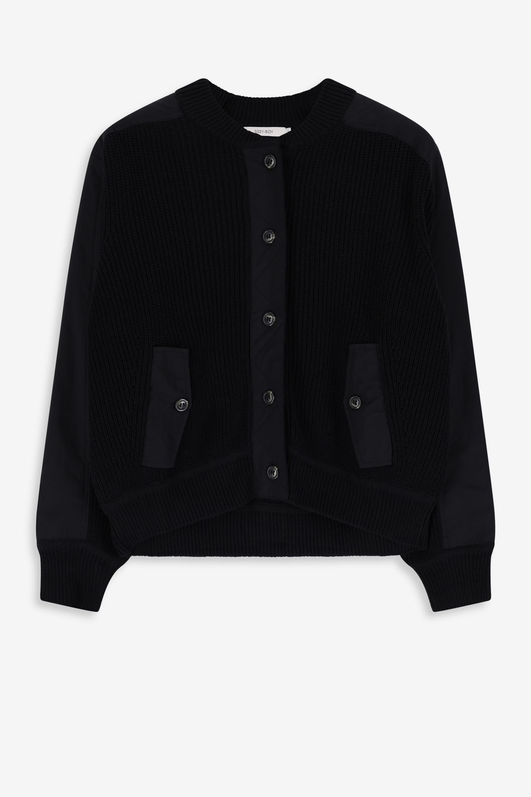 Gilet bombardier en maille - noir