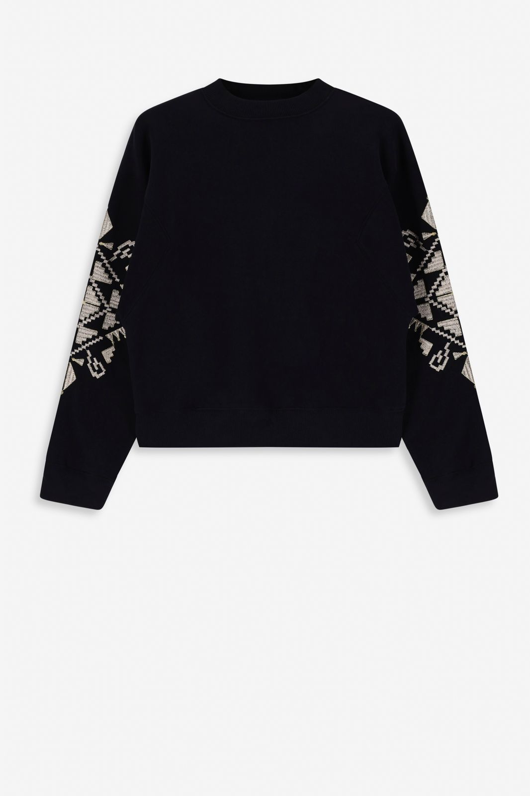 Sweat à manche brodée - noir