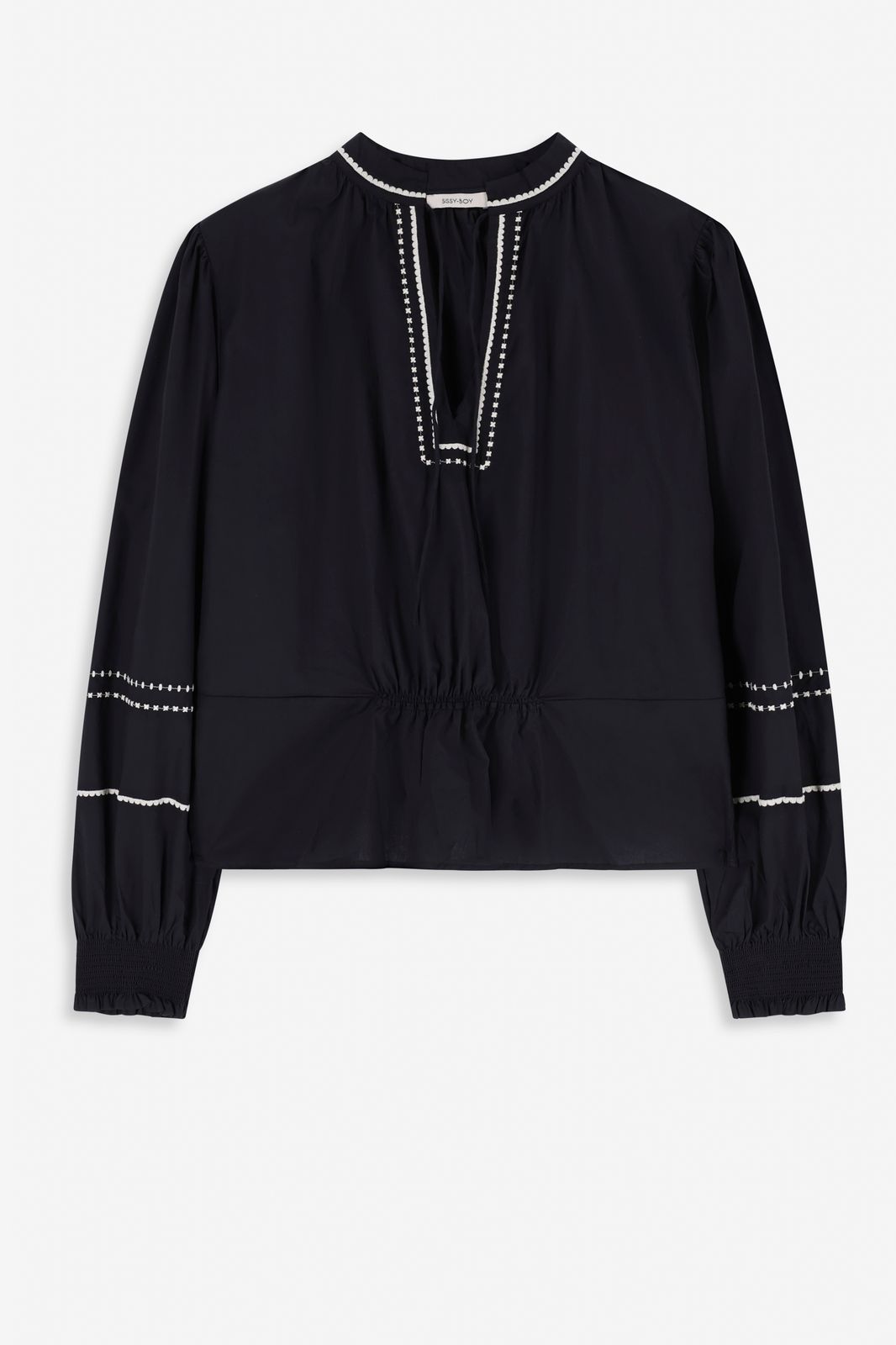 Blouse avec détails broderie - noir