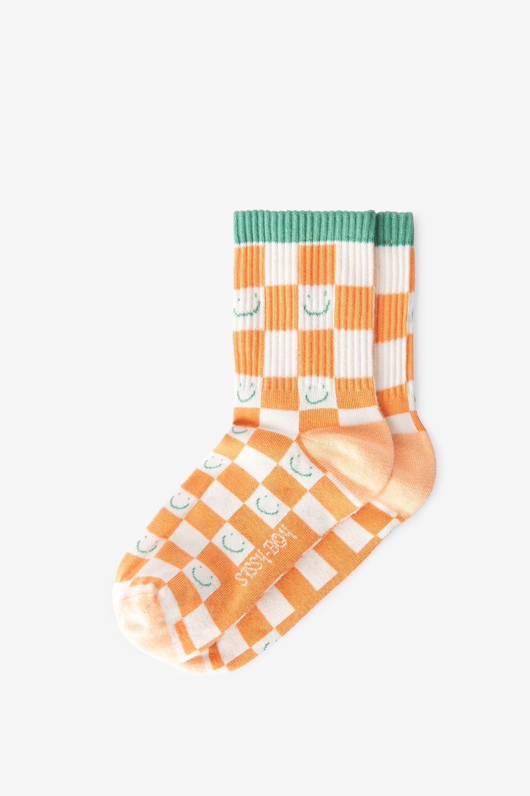 Chaussettes avec motif à carreaux - orange
