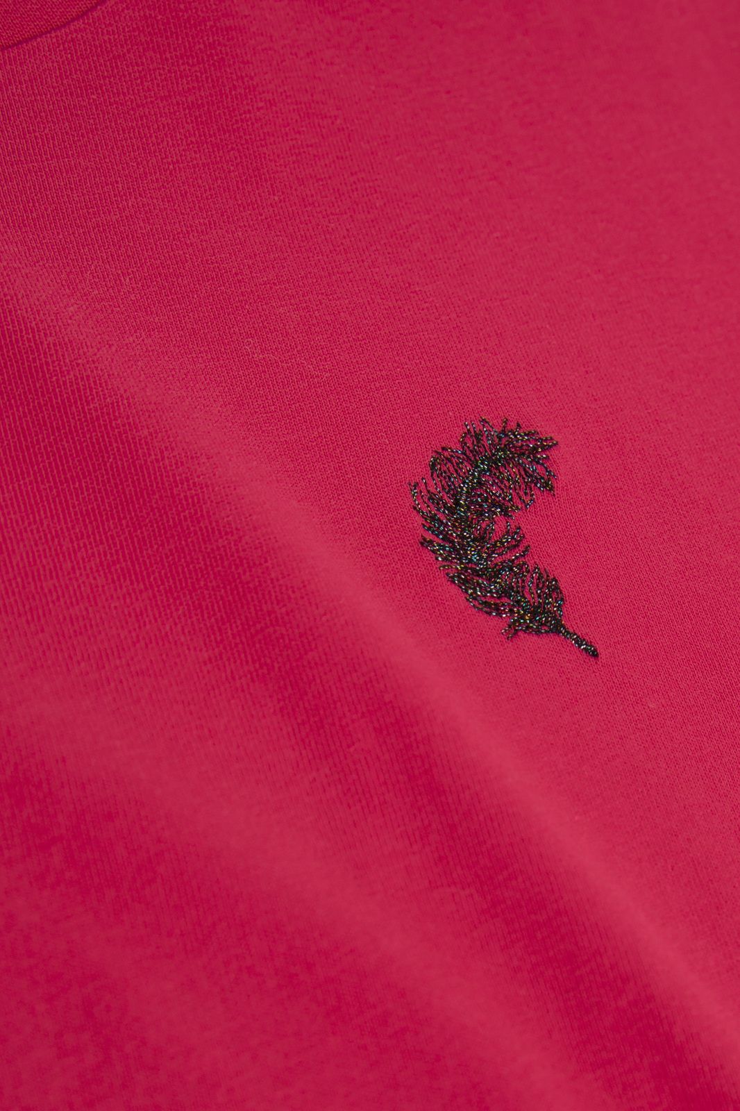 T-shirt avec broderie plume - rose