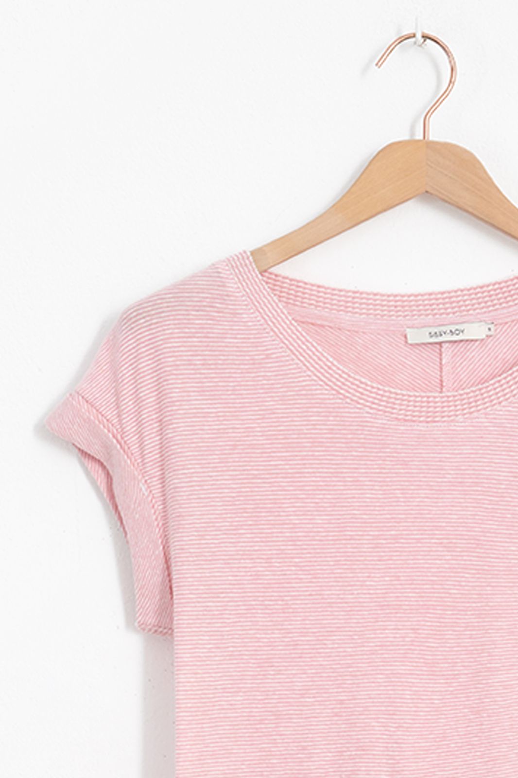 T-shirt rayé - rose