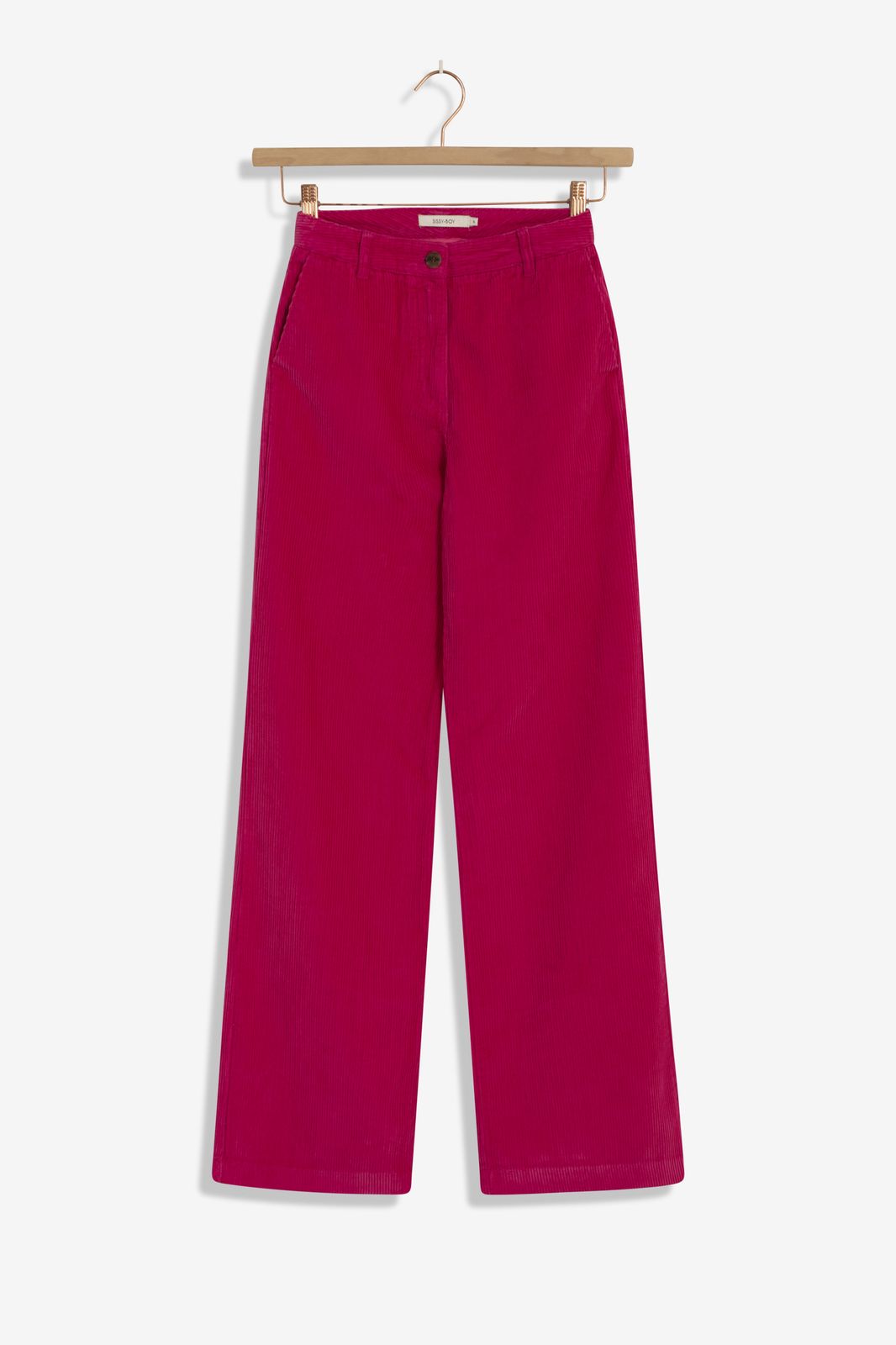 Pantalon côtelé jambes larges - rose