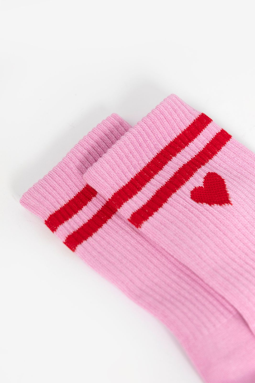 Chaussettes de sport avec cœur - rose