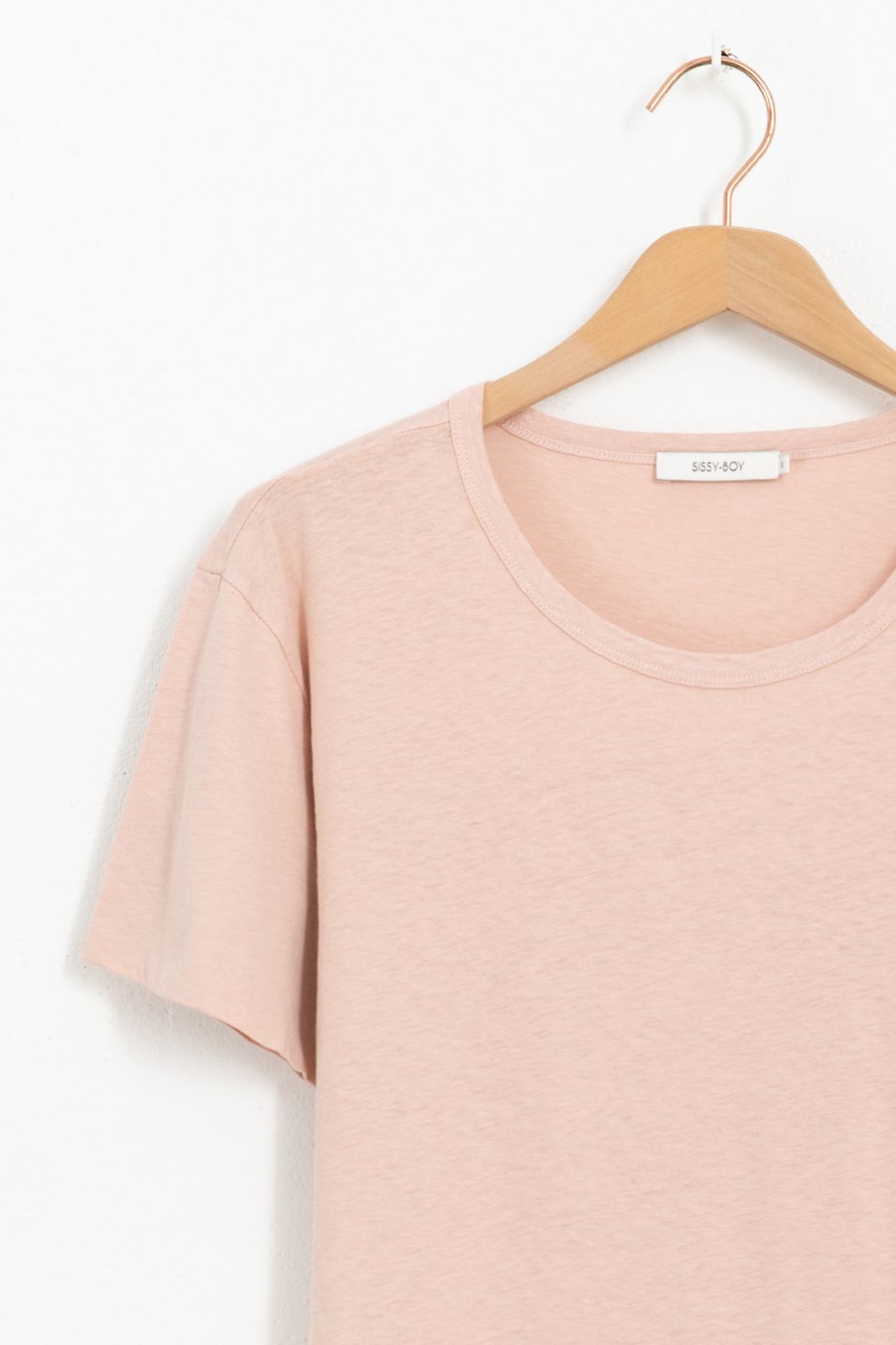 T-shirt basique avec manches doublées - rose clair