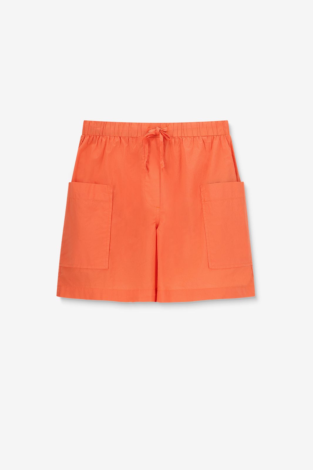 Short en popeline - rouge orangé