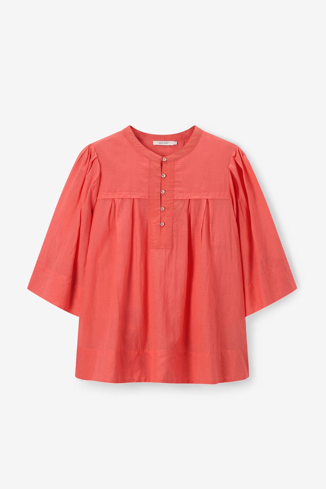 Blouse avec manches bouffantes - rouge clair