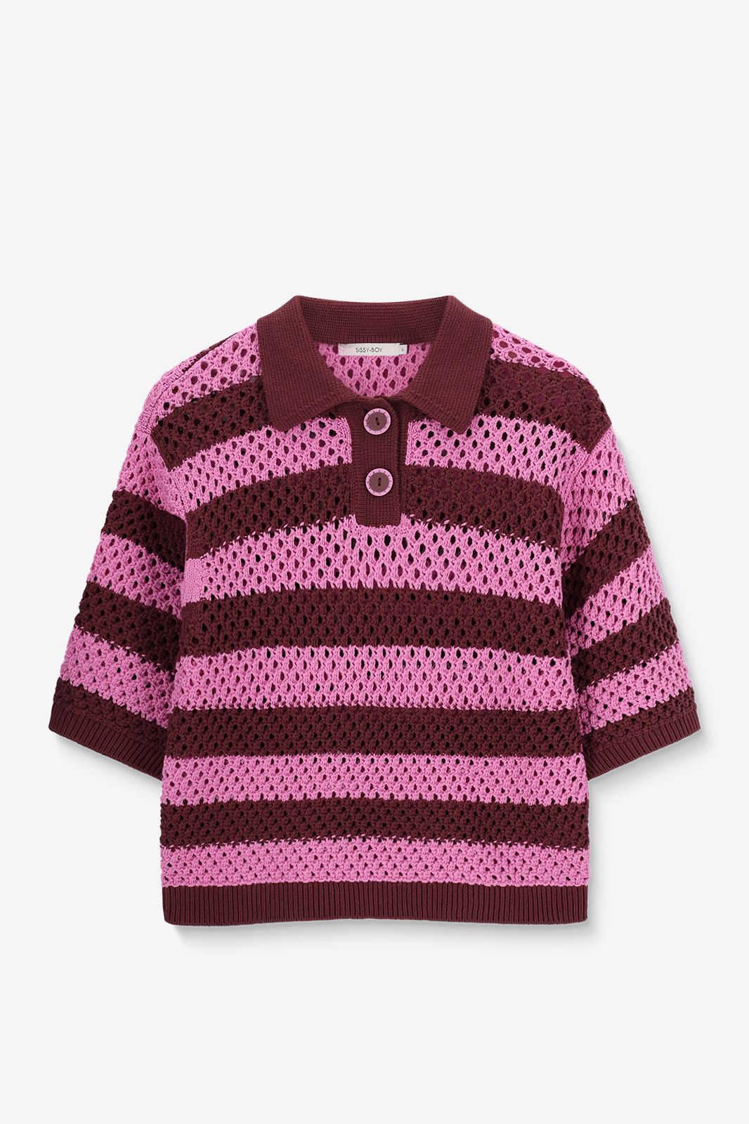 Polo tricoté - rouge foncé