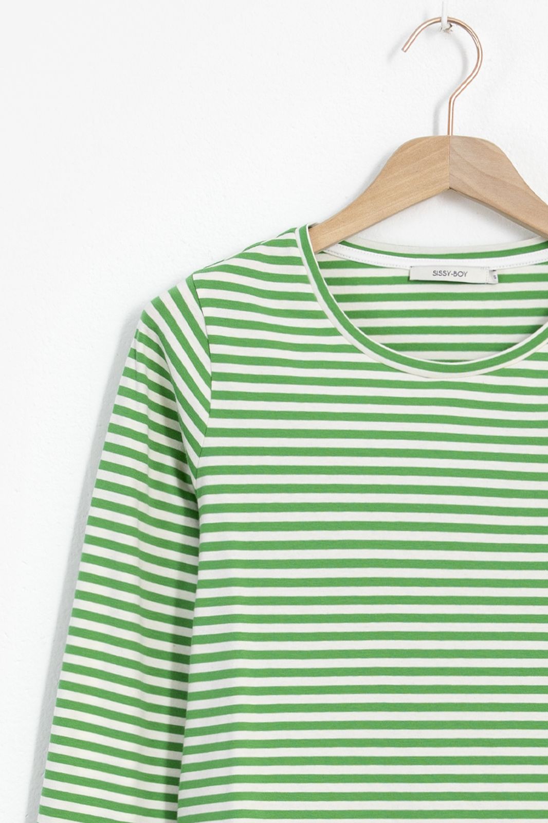 T-shirt manches longues rayé stretch - vert