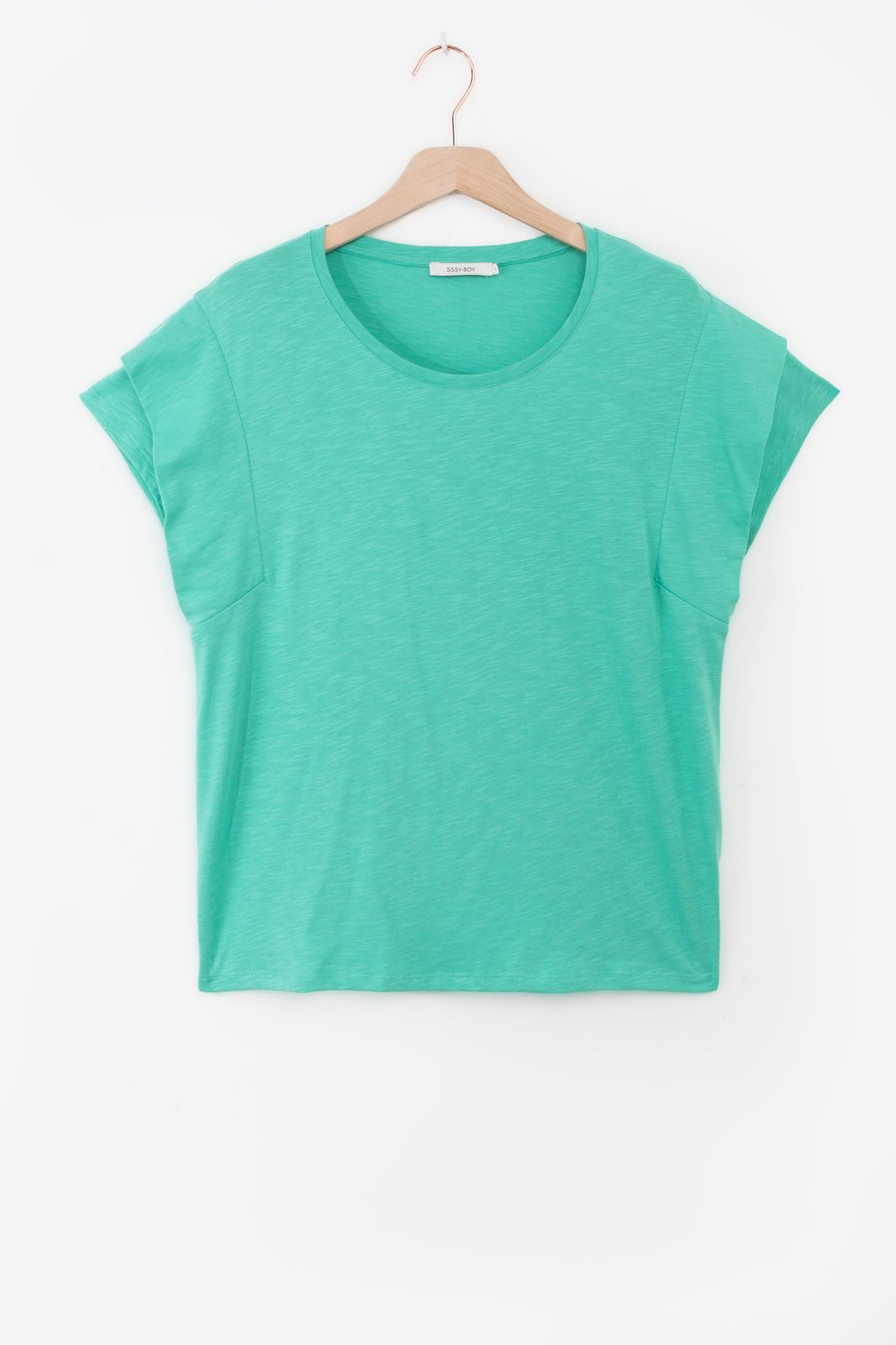 T-shirt avec détails épaule - turquoise