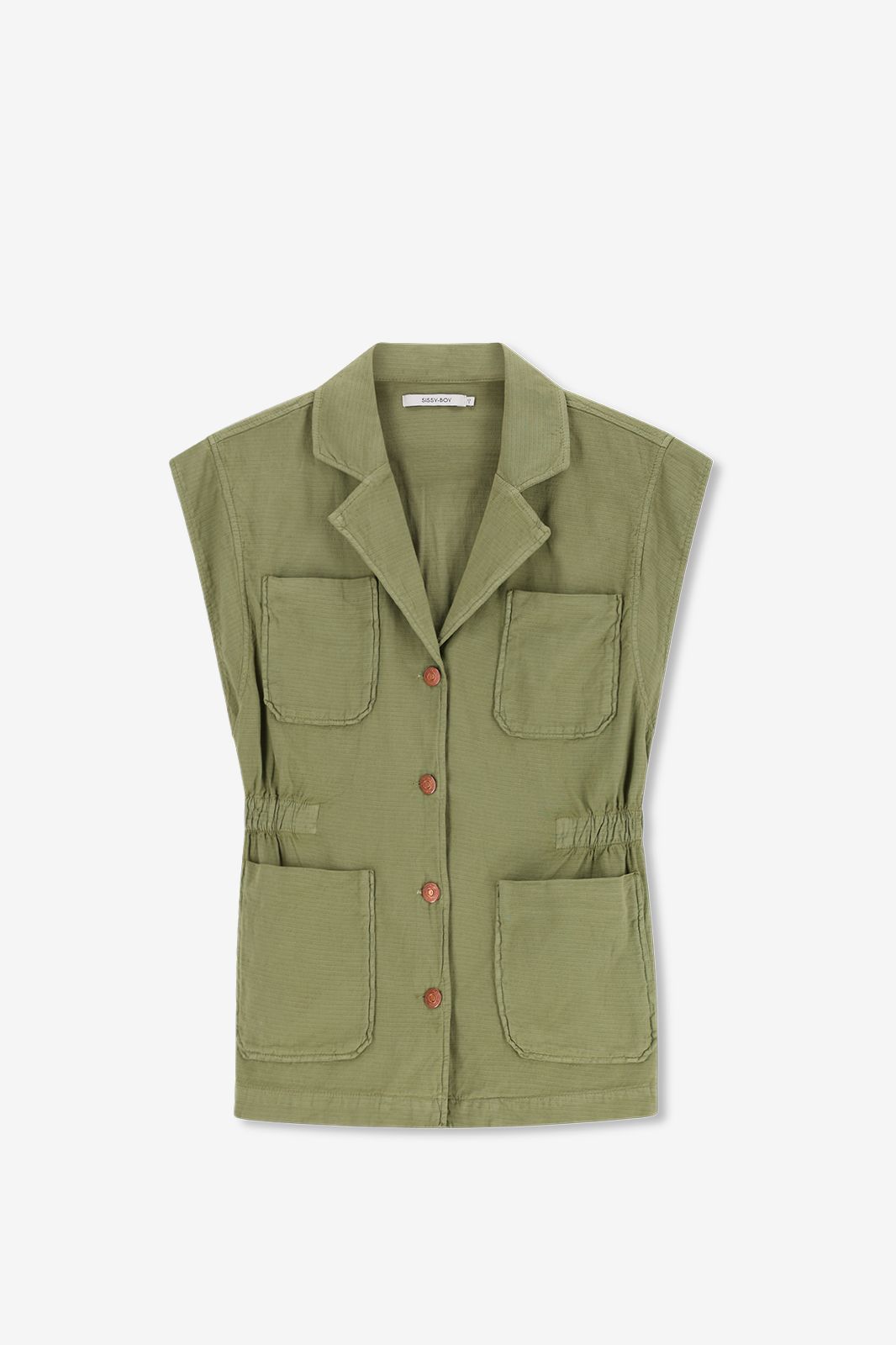 Gilet sans manches avec poches plaquées - vert