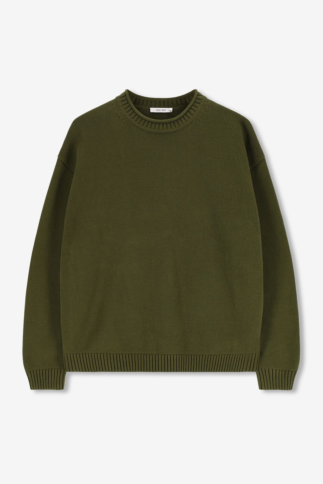 Pull tricoté - vert foncé