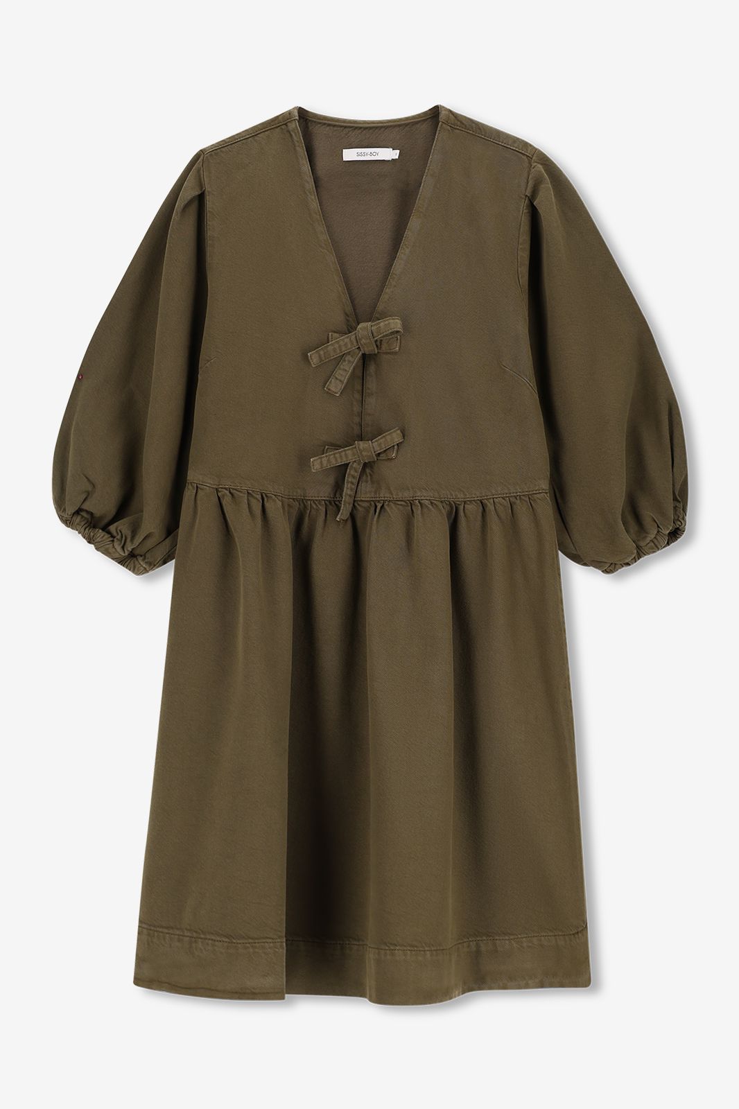 Robe avec manches bouffantes - vert foncé