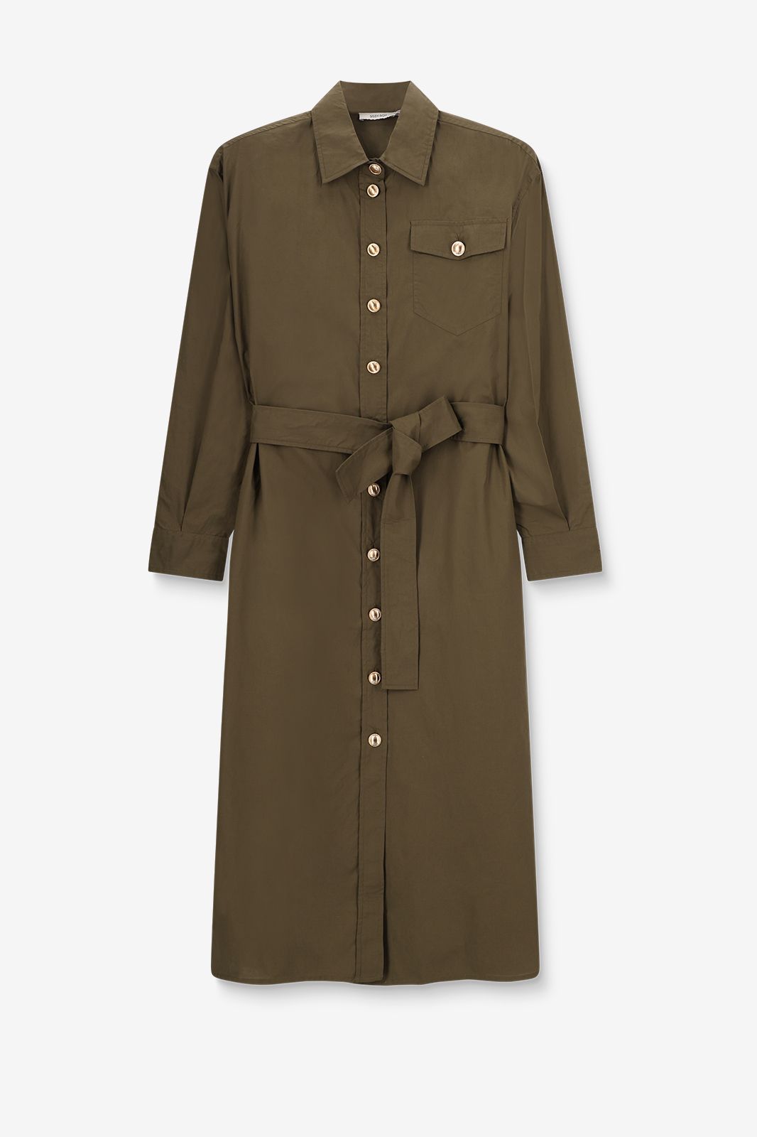 Robe longue avec ceinture - vert foncé