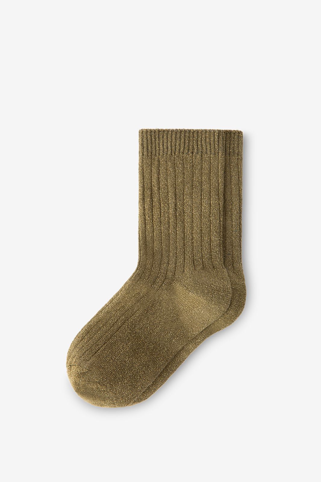 Chaussettes pailletées côtelées - vert foncé