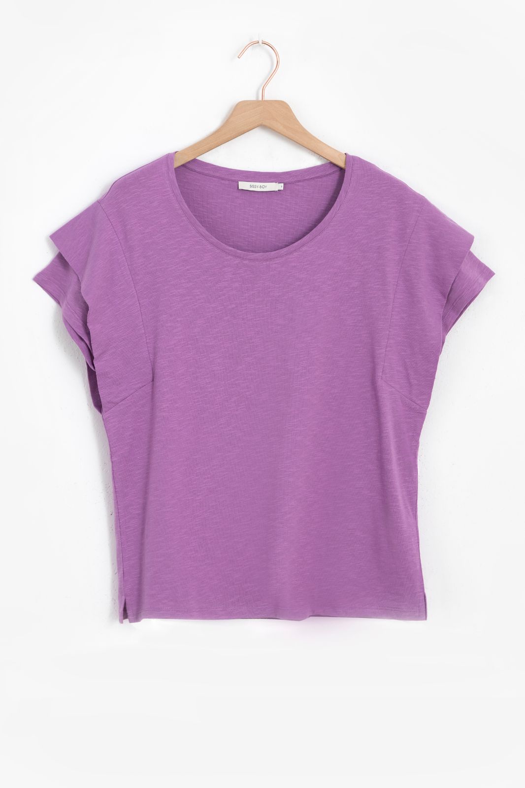 T-shirt avec effet doubles manches - violet