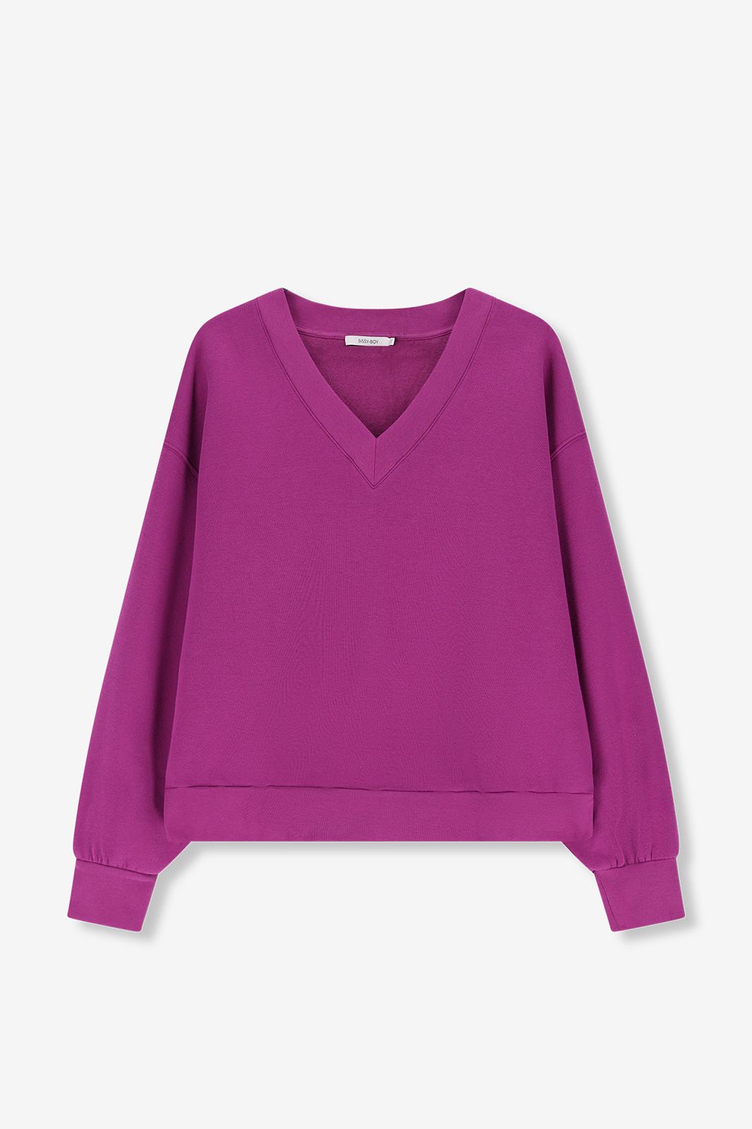 Sweat avec col V - violet
