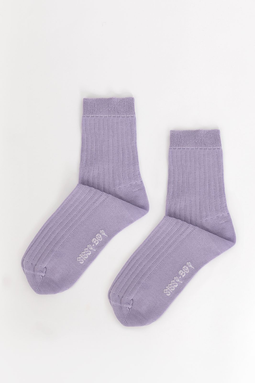 Chaussettes côtelées en coton - lilas