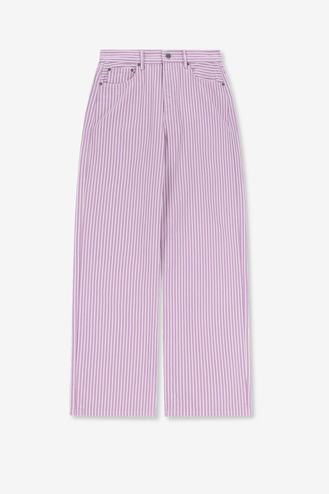 Jean jambes larges taille mi-haute avec rayures - violet clair