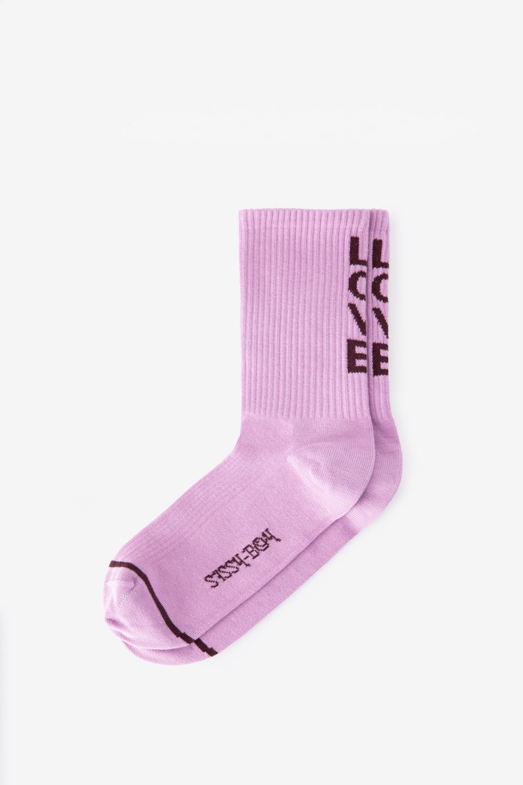 Chaussettes avec texte - violet clair