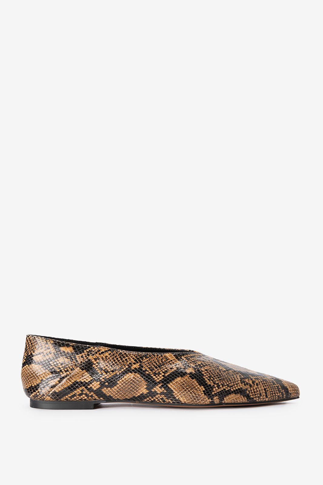 Ballerines avec imprimé serpent - marron
