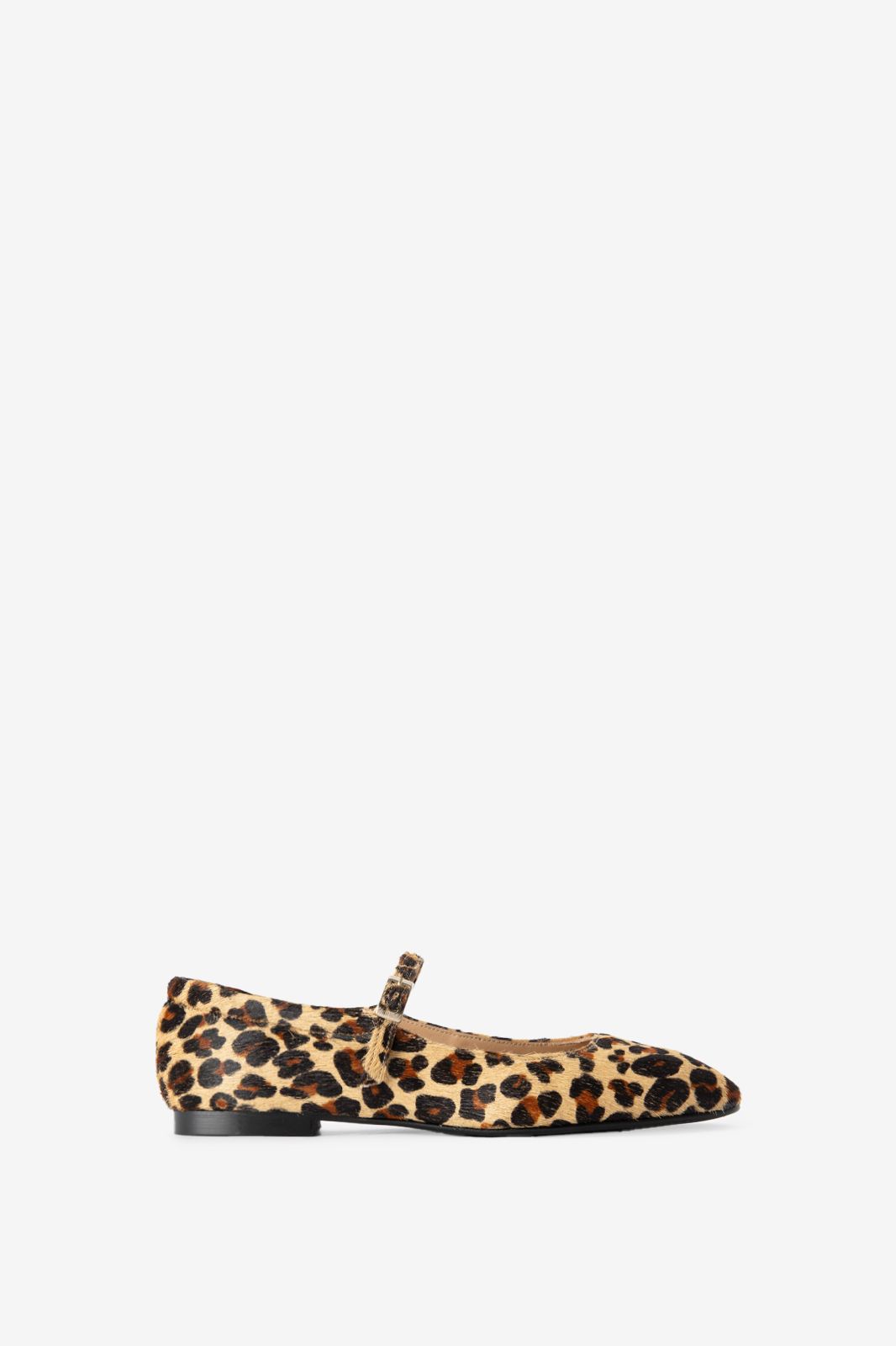 Ballerines en cuir avec imprimé léopard - marron clair