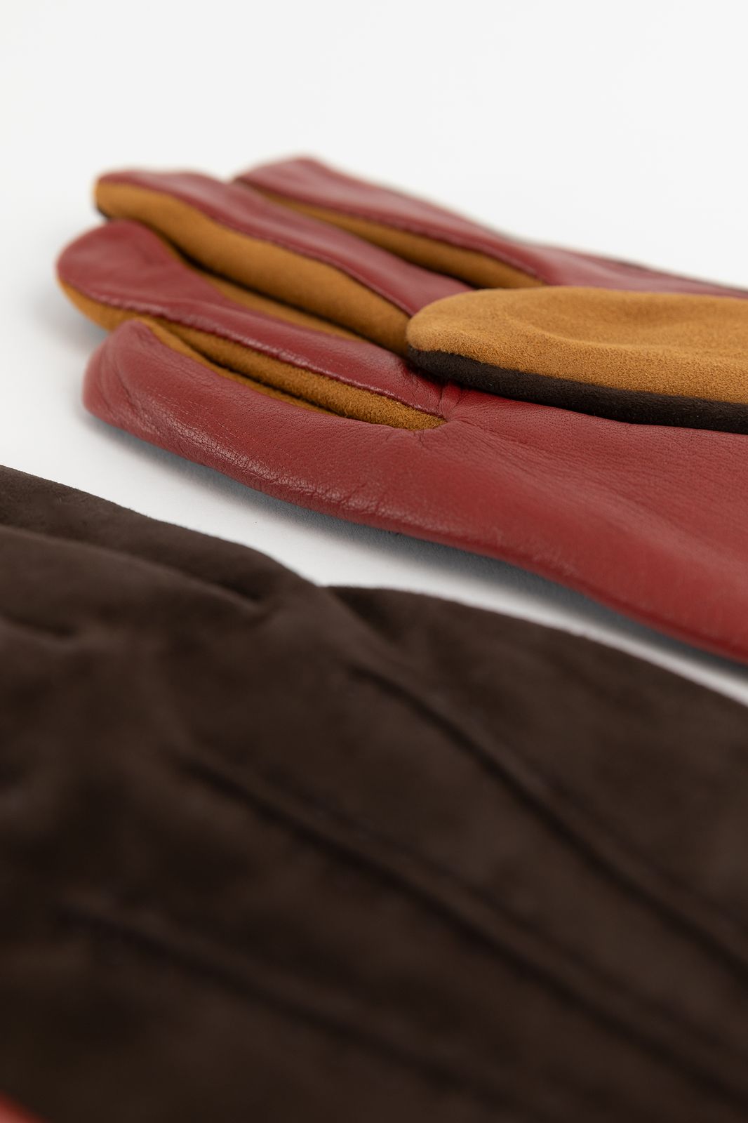 Gants en cuir - color block