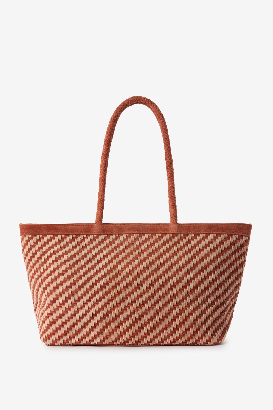 Sac tressé en daim - orange clair