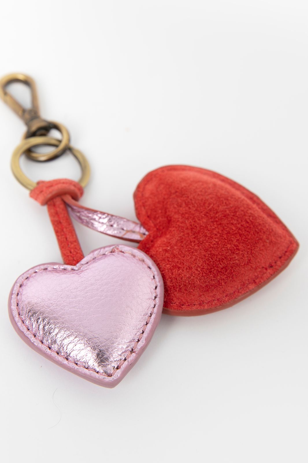 Porte-clés en forme de cœur - rouge/rose