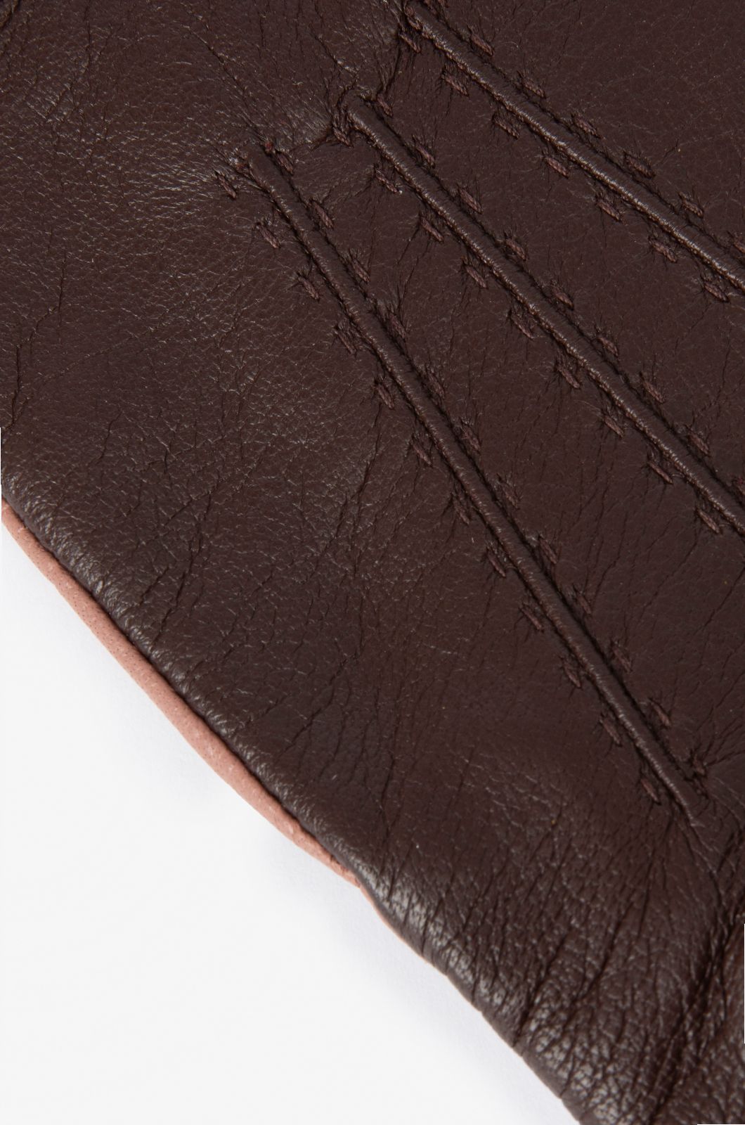 Gants en cuir color block - rouge foncé