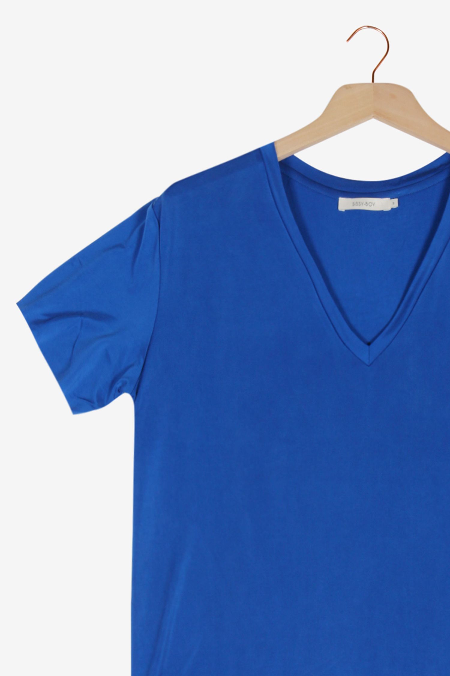 Sissy Boy Kobalt blauw T shirt met V hals