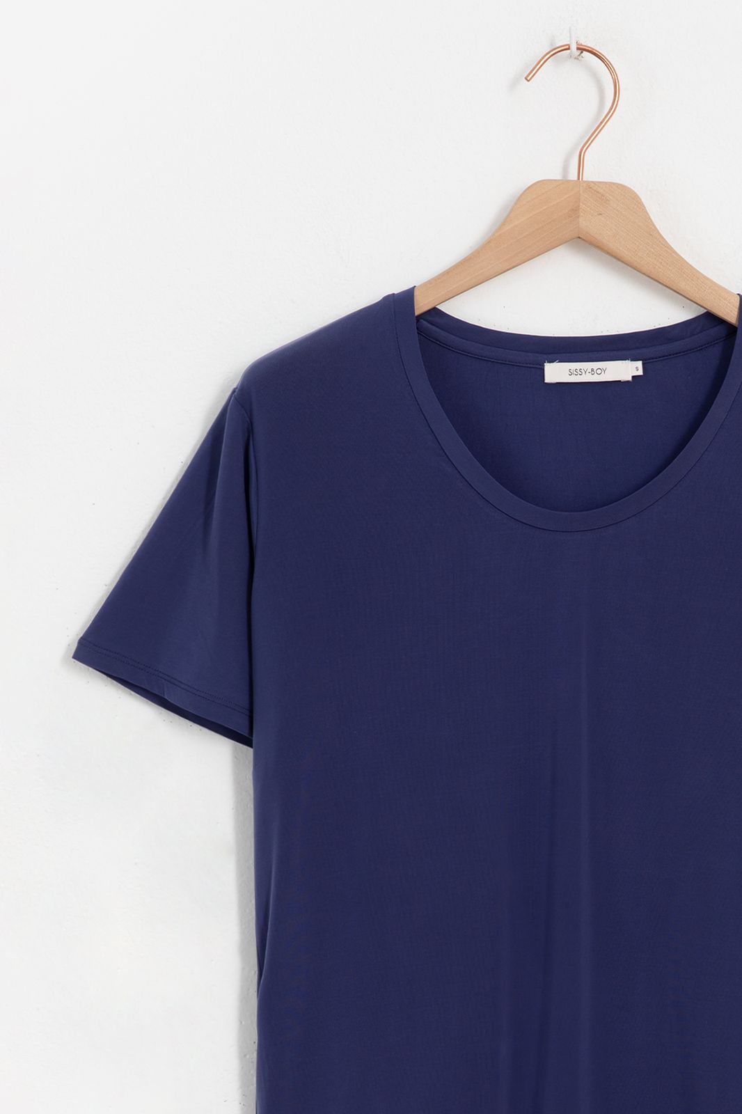 Donkerblauw cupro T-shirt - Dames | Sissy-Boy