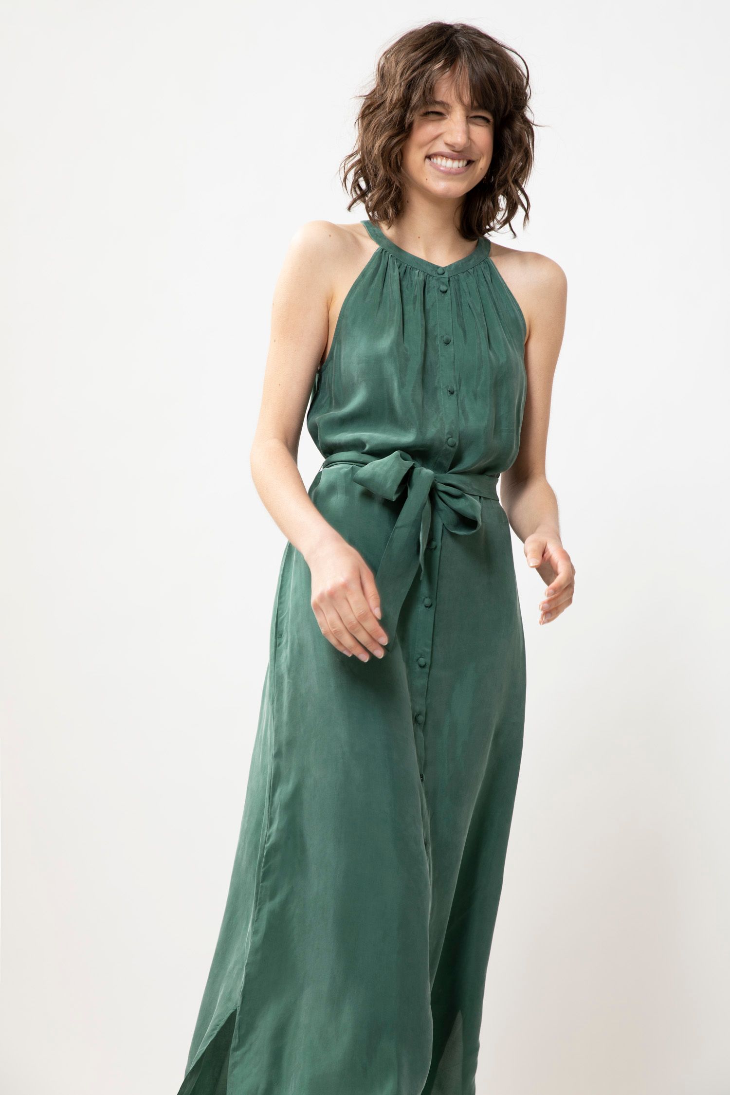 Groene maxi outlet jurk