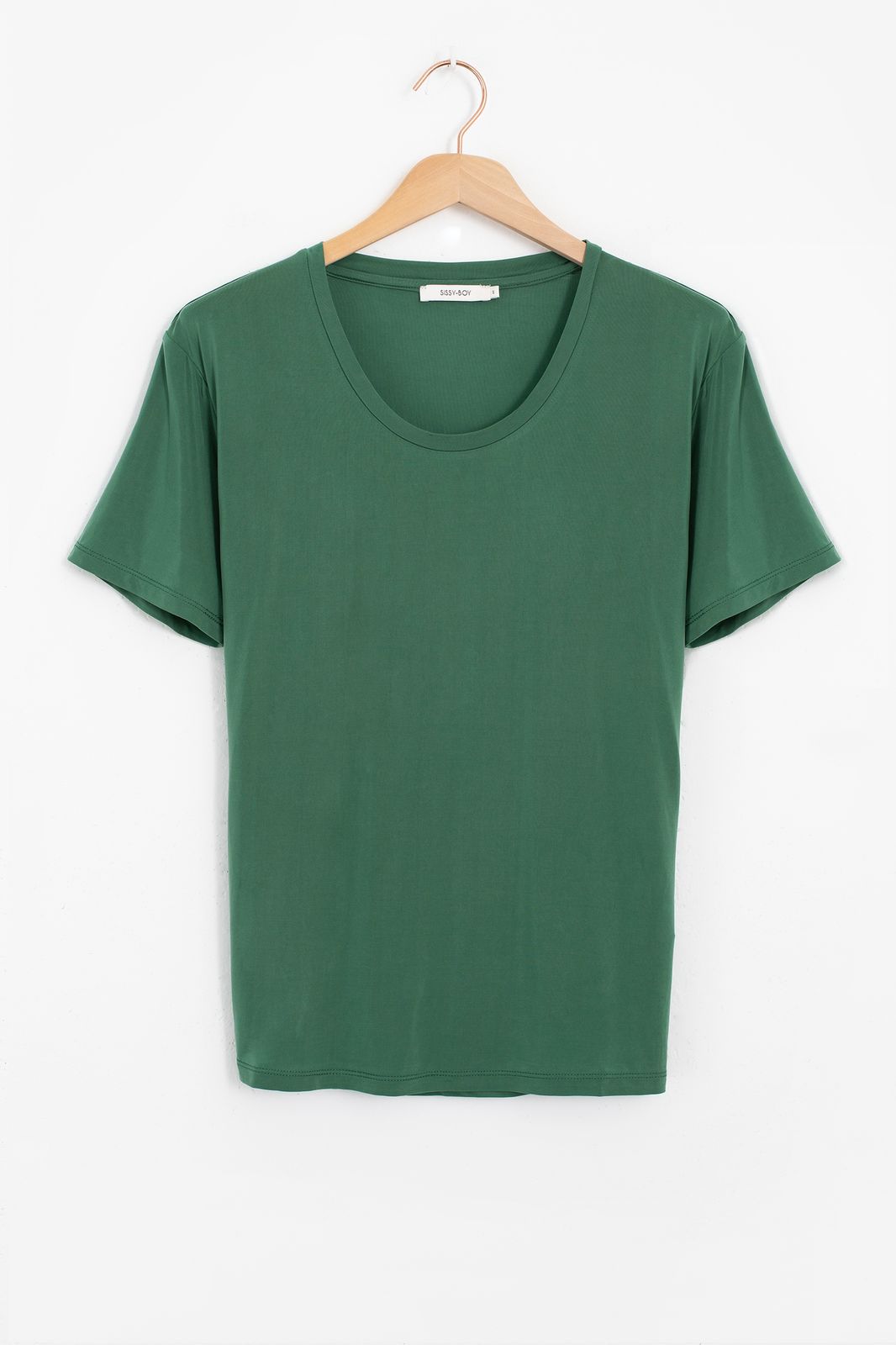 T-Shirt aus Cupro - grün