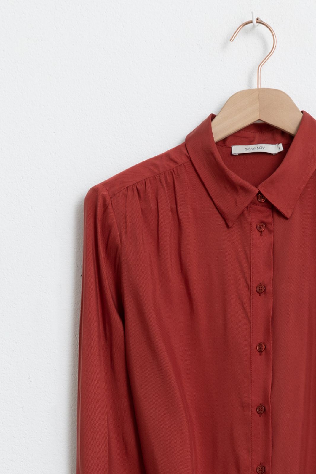 Robe chemise cupro - rouge