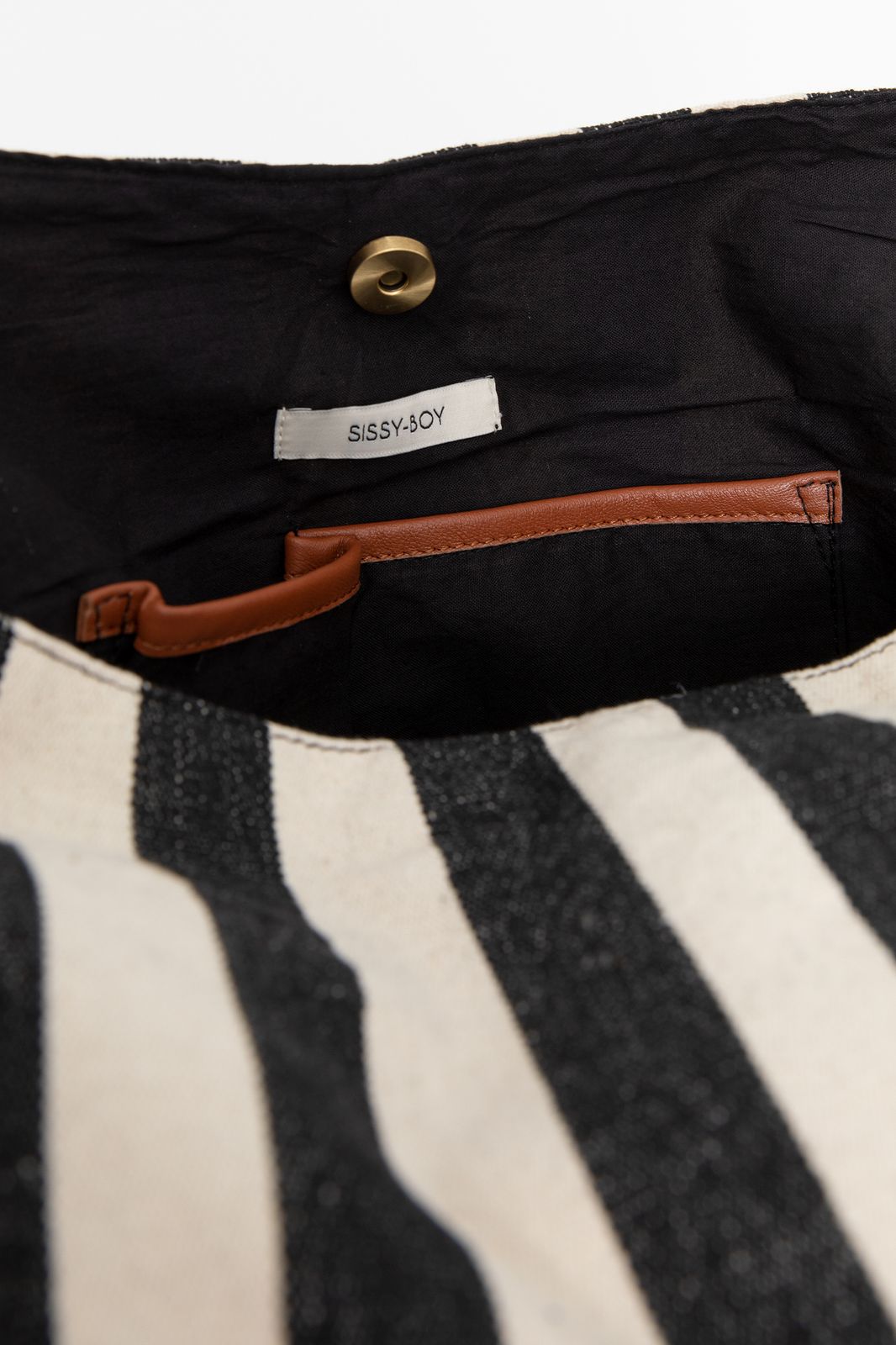 Sac à bandoulière en canevas rayé
