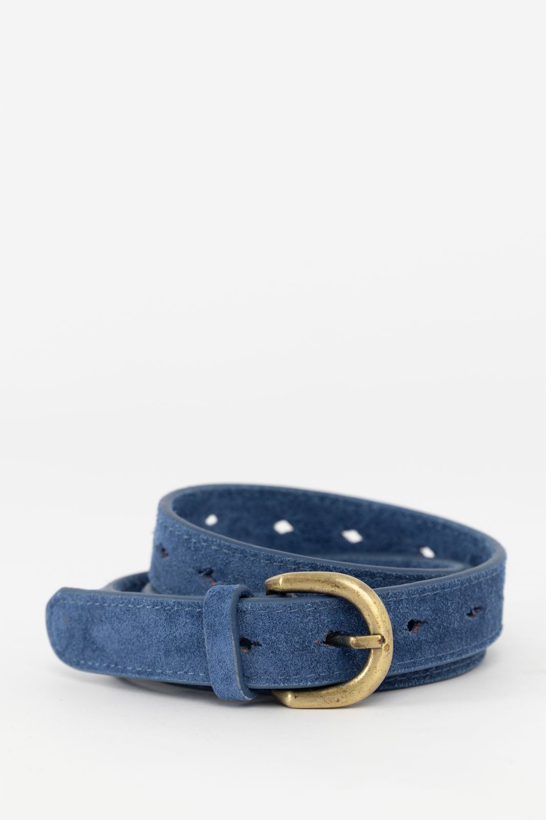 Ceinture en daim avec boucle - bleu foncé