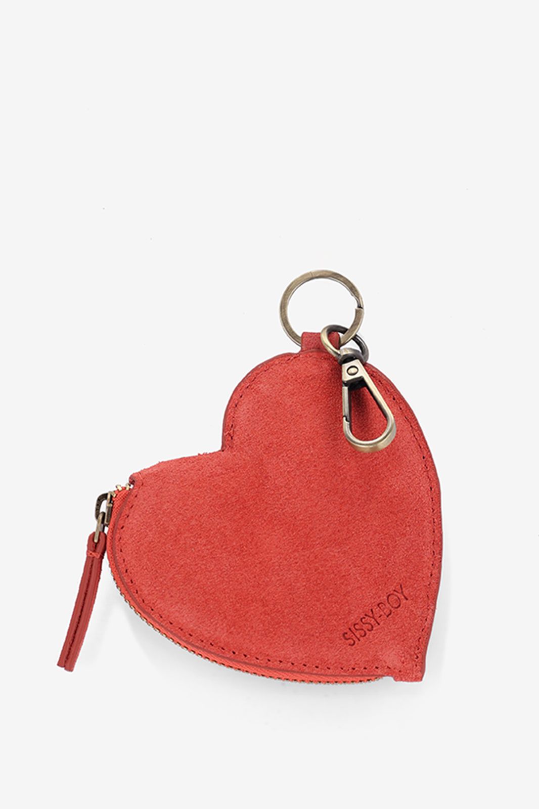 Porte-monnaie porte-clés avec cœur - rouge