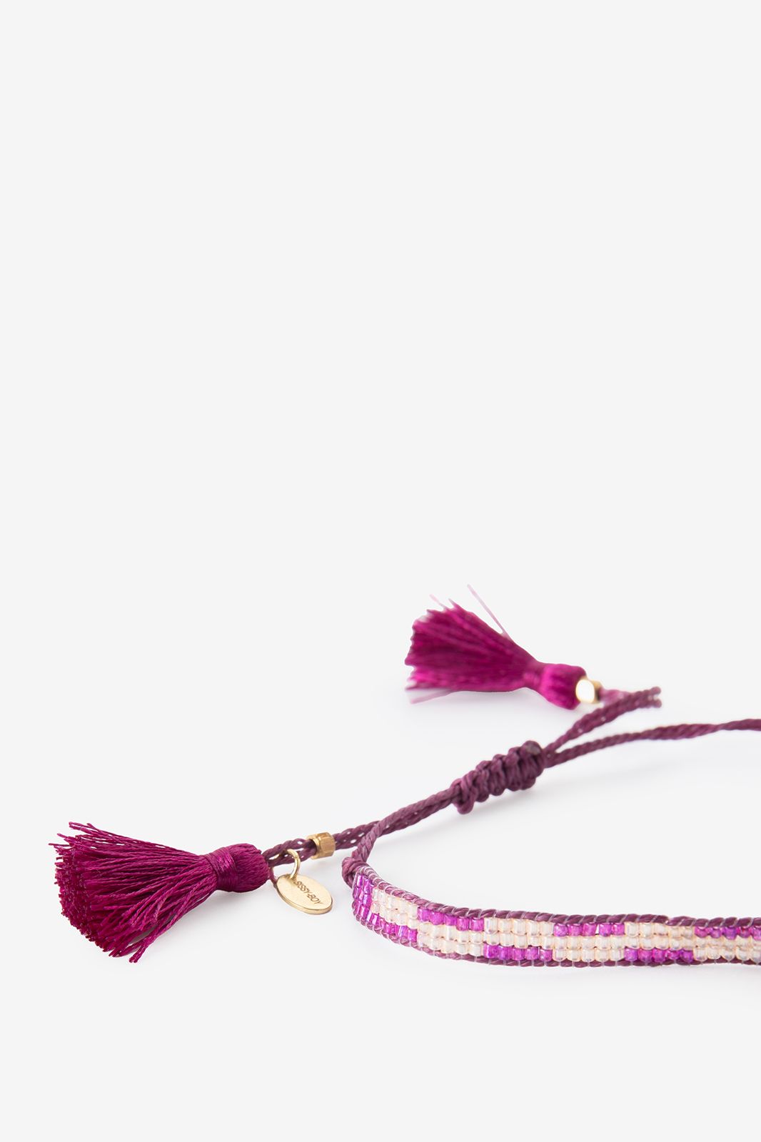 Perlenarmband mit Blockmuster - lila