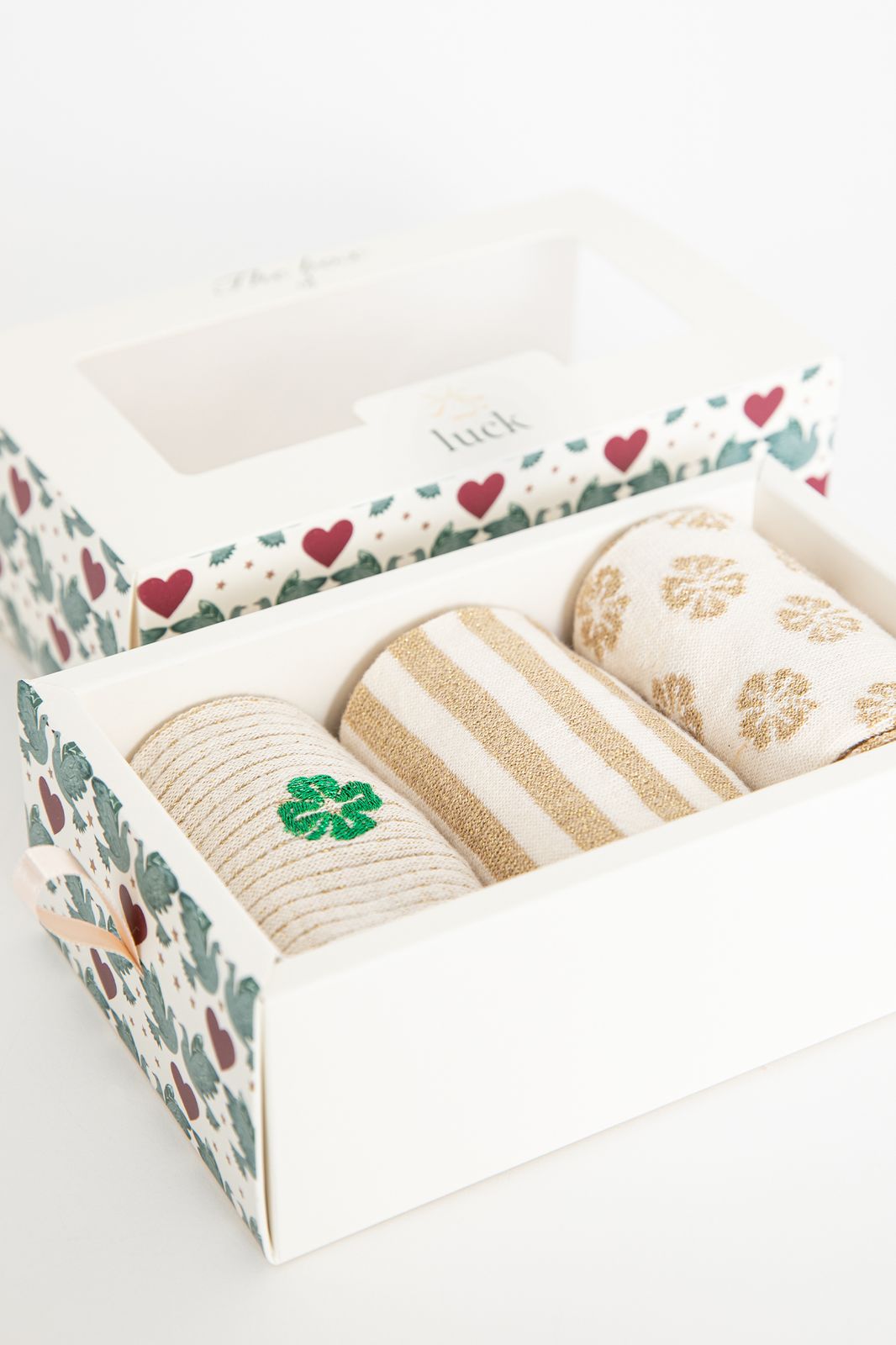 3 pack gift box beige sokken Luck - Dames | Sissy-Boy