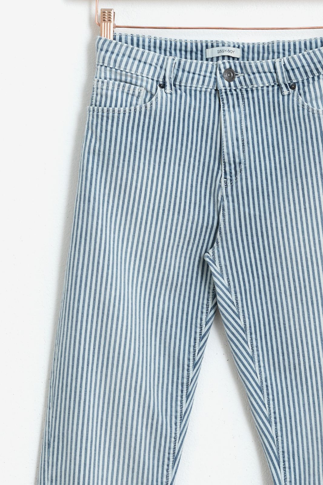 Nathaniel Ward Sinis Tijdens ~ Bari striped mid waist tapered jeans
