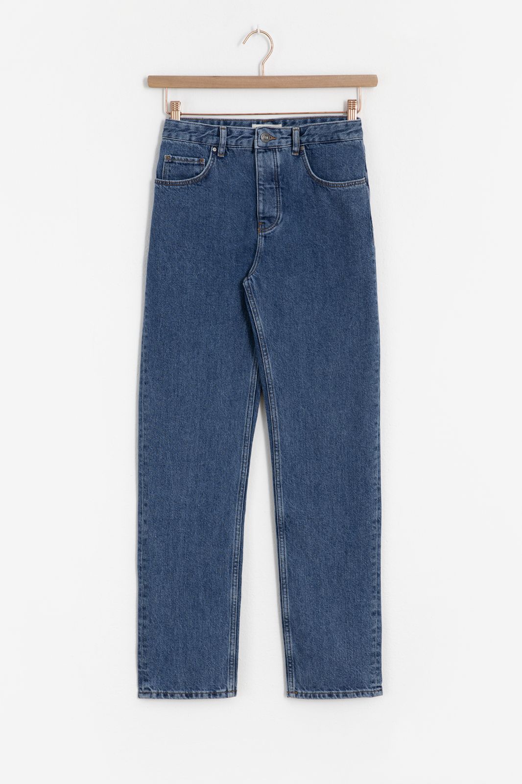 Bari dark blue mid waist tapered jeans