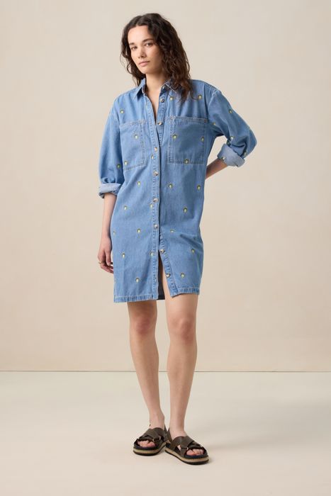 Blauwe denim jurk met embroidery Dames Sissy-Boy