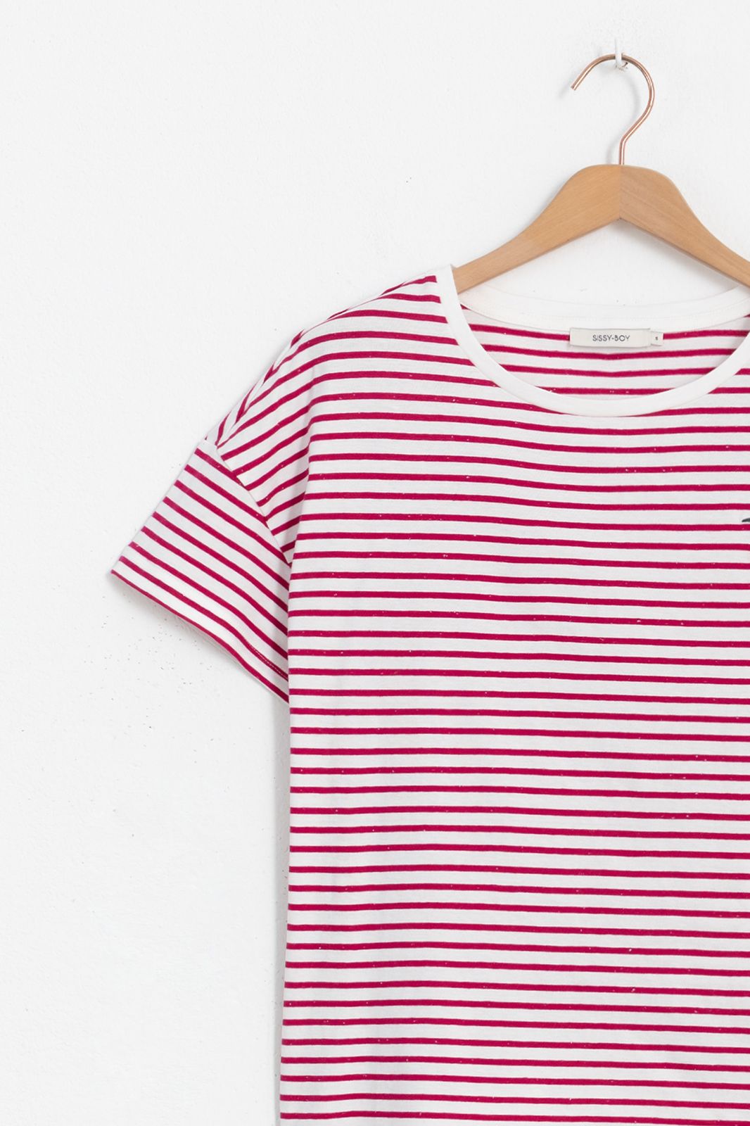 Roze gestreept T-shirt - Dames | Sissy-Boy