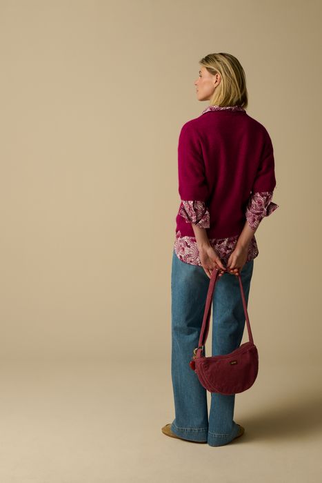 Donkerroze corduroy crossbody tas - Dames | Sissy-Boy